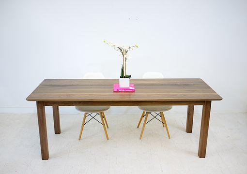 Custom Made Solid Walnut Parsons Dining Table With Softened Lines