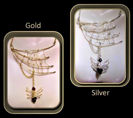 Custom Made Spider Web Necklace, Spider Jewelry, Spider Web Jewelry, Artist Created