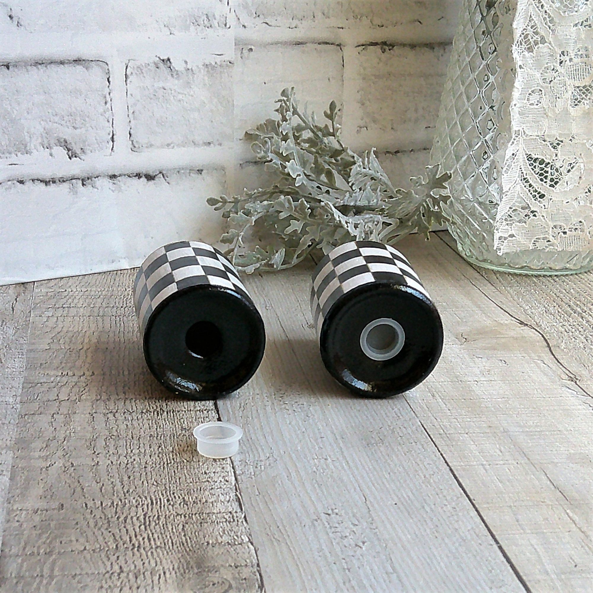 Buy Hand Crafted Whimsical Checks Large Hole Salt And Pepper Shaker