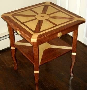 Custom Made Oak And Maple Side Table