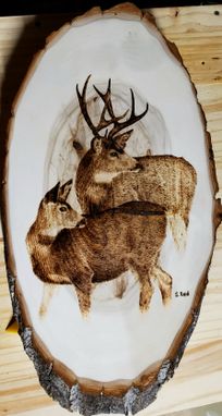 Custom Made Mule Deer Wood Burning