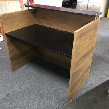 Custom Made Reclaimed Wood Look With 1" Laminate Reception Desk By Dfs Designs