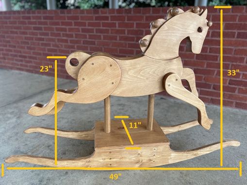 Custom Made Handcrafted Wood Rocking Horse / Early American