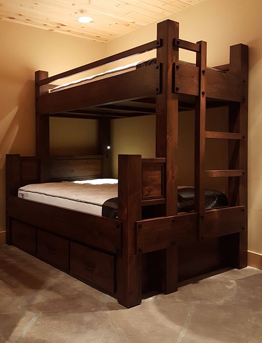 Full Bunk Bed With Drawer Storage, Bunk Bed Reading Lamps