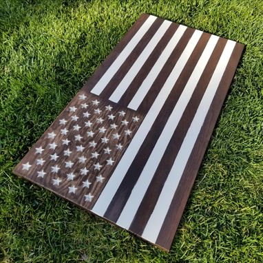 Custom Made Wood Carved American Flag Sign