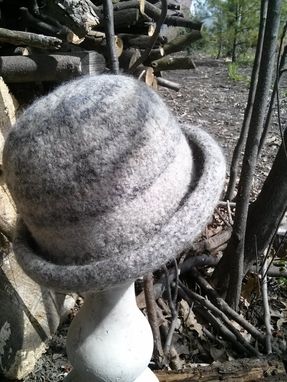 Custom Made Heather Felted Natural Wool Roll Brim Hat
