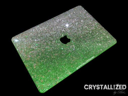 Custom Made 13" Mac Crystallized Laptop Case Macbook Air Pro Apple Tech Bling European Crystals Bedazzled Ombre