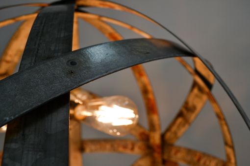 Custom Made Wine Barrel Ring Chandelier - Colossus - Made From Retired California Wine Barrel Rings