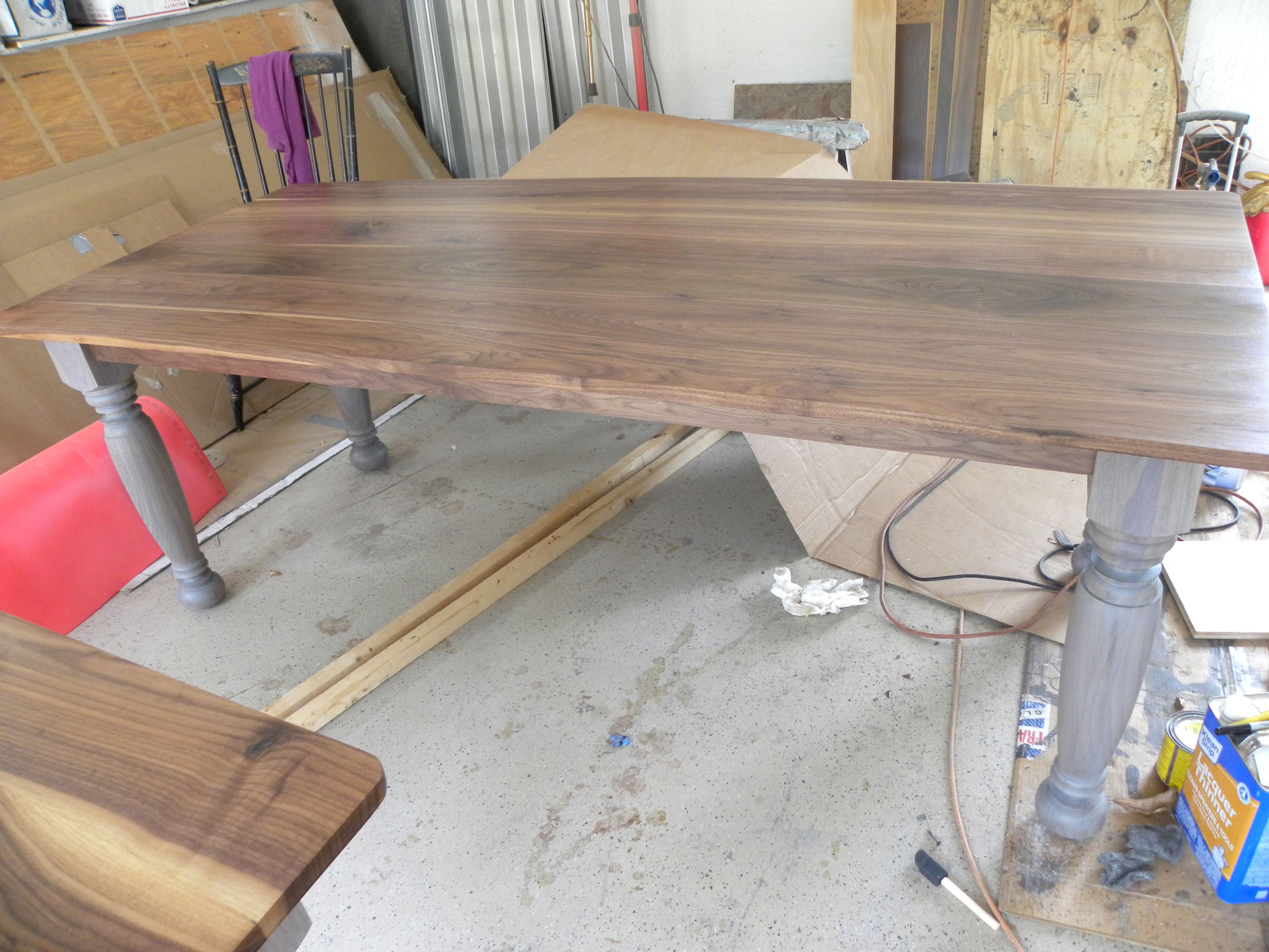 Custom Made Walnut Table Turned Legs by Design47