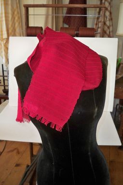 Custom Made Red Scarf Cotton Woven By Hand