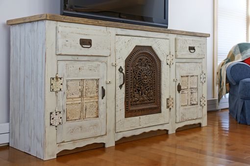 Custom Made Katama Media/Entertainment Console, Antique Whitewash