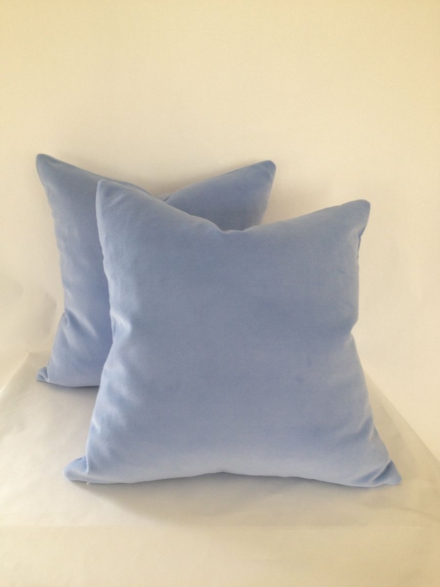 Hand Made Periwinkle Velvet Pillow Cover by Fenia's Workroom