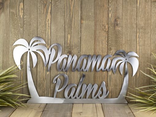 Custom Made Custom Name Metal Sign, Palm Trees