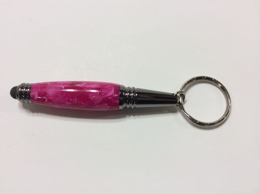 Custom Made Pink Crush And Gun Metal Keychain Stylus/Pen
