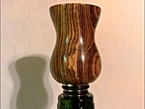 Custom Made Wine Bottle Stopper. Bacote Hardwood And Solid Stainless Steel
