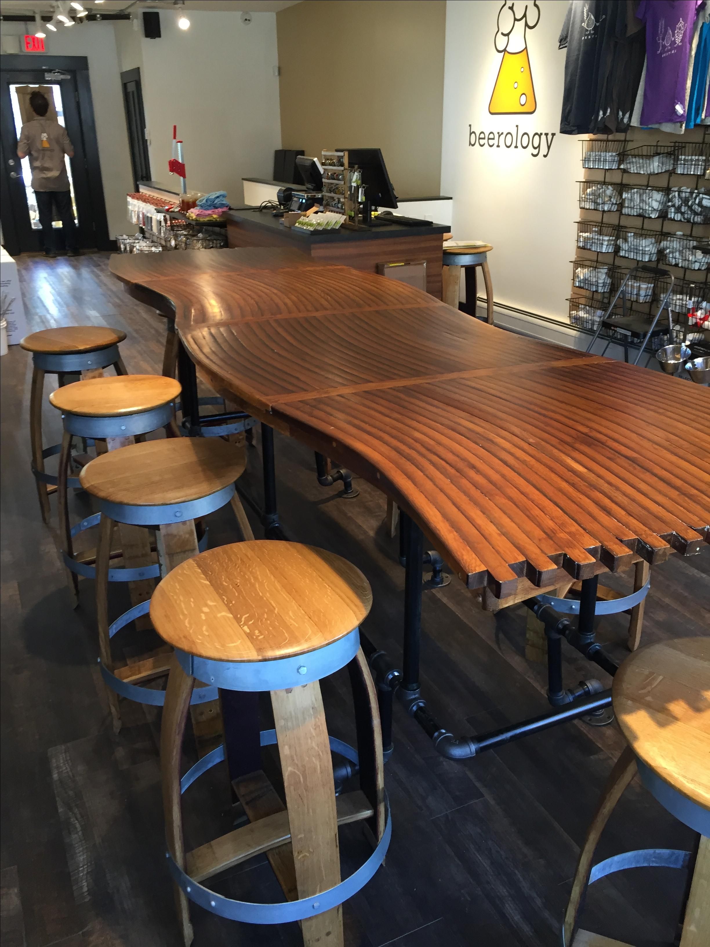 Custom Made Barrel Stave Bar Top , Kitchen Counter, Dining Room Table