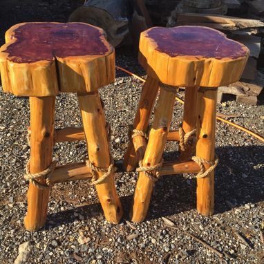 Custom Made Eastern Red Cedar Bar Stools