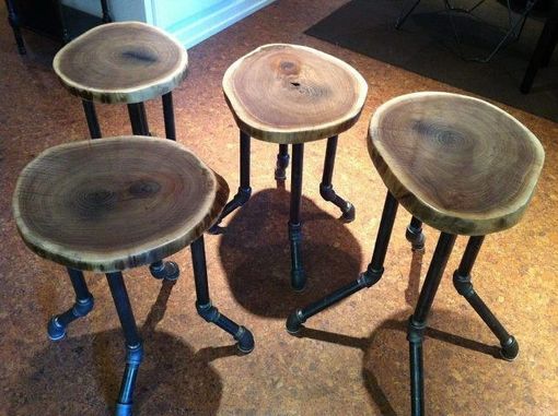 Custom Made Live Edge Barstools