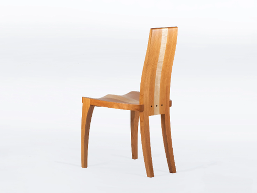 Custom Made Dining Chair In Solid Cherry And Maple Wood - Gazelle