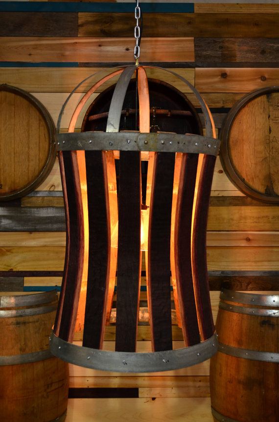 Buy a Handmade Extra Large Wine Barrel Hoop Light, made to order from