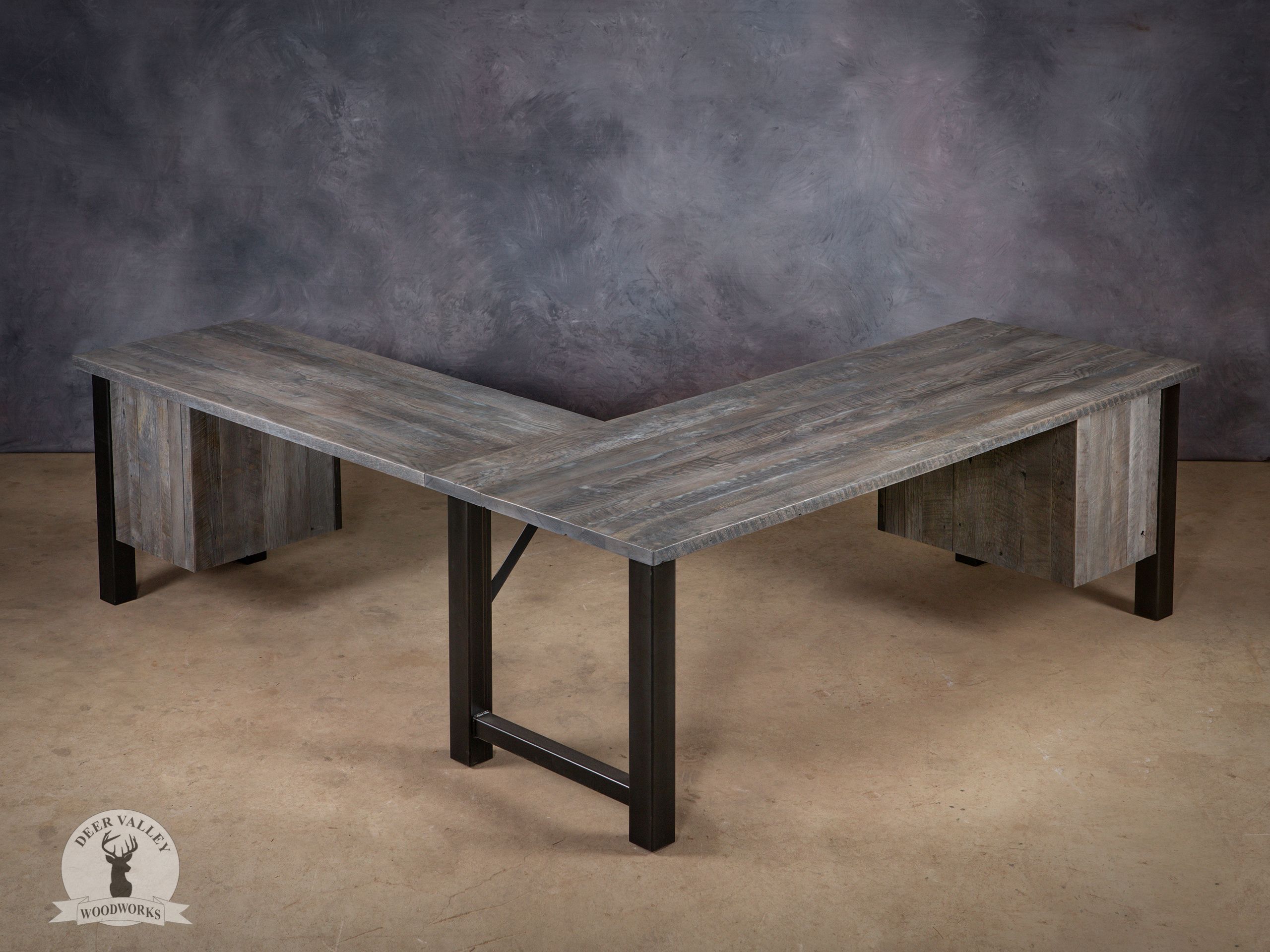 Buy Custom Made Barnwood L Shaped Desk, Reclaimed Wood Corner Desk