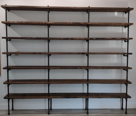 Custom Made Book Case 7 Planks Storage Shelve  Pipe Shelf Industrial Wood & Pipe Shelve Free Shipping
