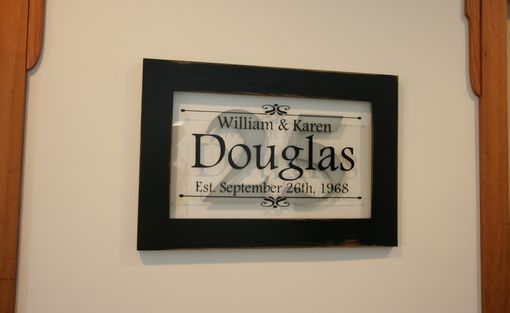 Custom Made Personalized Anniversary Sign In Handcrafted Reclaimed Wood Frame With Distressed Black Finish 15x22