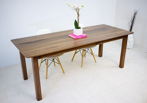 Custom Made Solid Walnut Parsons Dining Table With Softened Lines