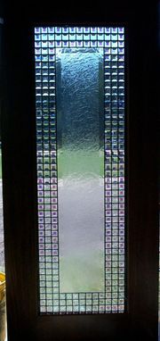 Custom Made Solid Mahogany Door With Ripple Glass (Nellsch)