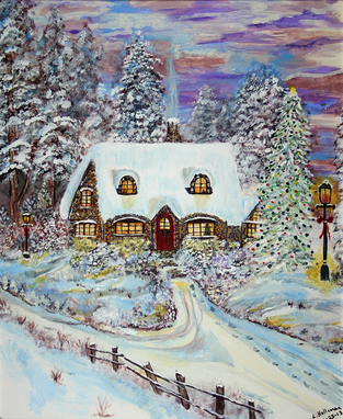 Custom Made House In Winter Scene
