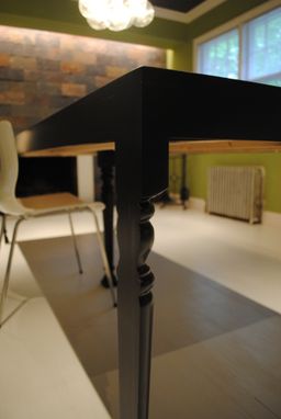 Custom Made Custom Contemporary Satin Black Dining Table