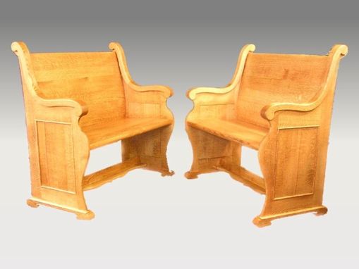 Custom Made Church Style Oak Pew Benches