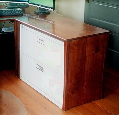 Custom Made Filing Cabinet And End Table Of Walnut Desk