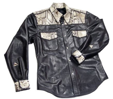 Custom Made Mens Lambskin And Python Cordovan Laced Shirt-Jacket
