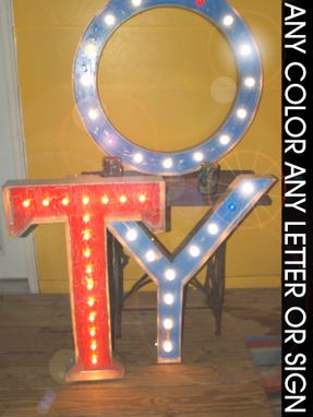 Custom Made Any Size Color Shape Bulbs Large Movie Theater Marquee Letter Vintage 3 Feet 25 Bulbs Max