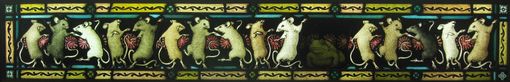 Custom Made Dancing Mice With Frog Stained Glass