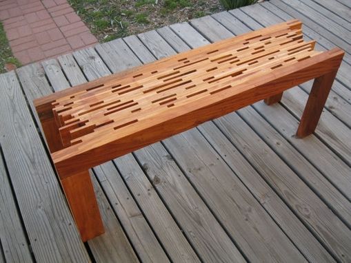 Custom Made Mahogany Slat Bench