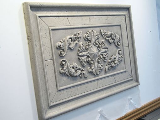 Custom Made Relief Carved Classic Limestone Backsplash Decorative Tile Insert