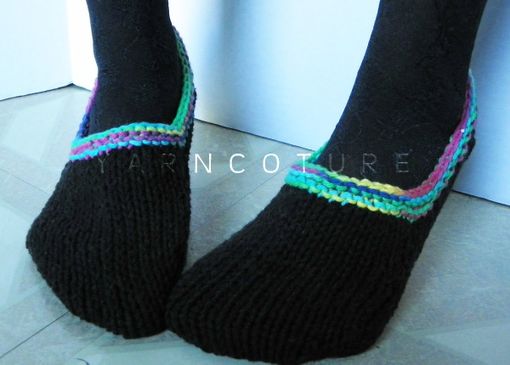 Custom Made Everyday Slippers - In Black Multi Colors - Cool Absorbent Cotton - Gift For Her