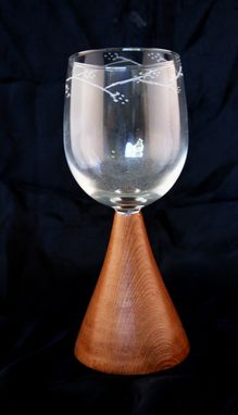 Custom Made Wooden Based Wine Glass In Redwood