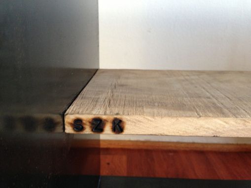 Custom Made Szk Metals 'Siv' Modern Metal Coffee Table Console W/ Wood Shelf