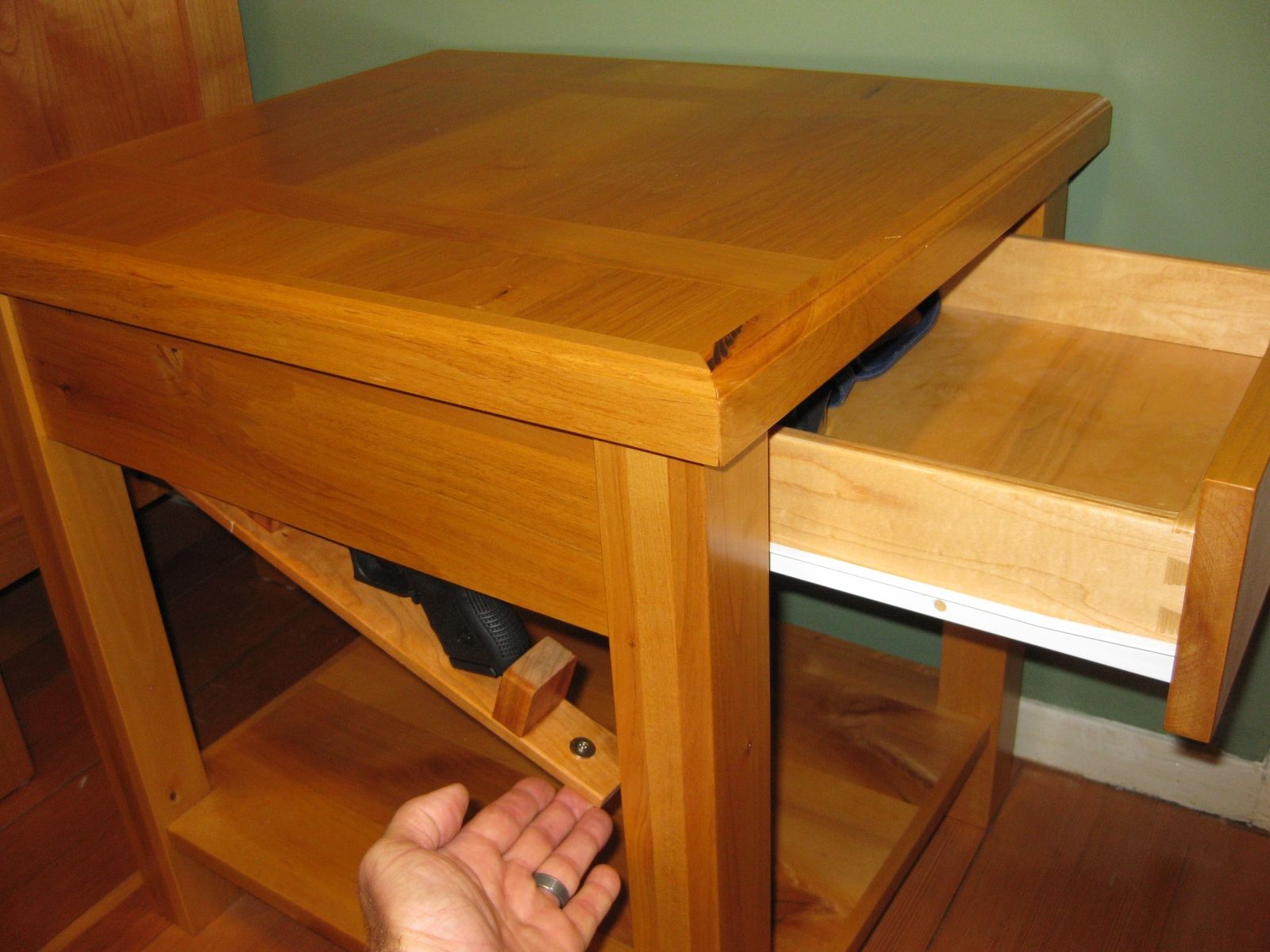 Custom Made Bedside Table With Secret Compartment by Cope 