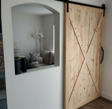 Custom Made Custom Blue Pine Sliding Barn Door