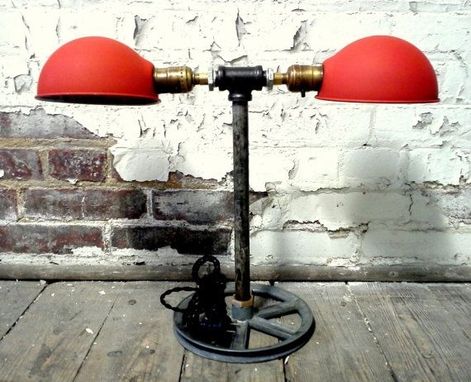 Custom Made Industrial Style Table Lamp Inspired By 1930'S Industrial Factory Lighting