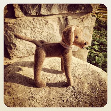 Custom Made Jointed Dog // Mini // Vintage Style // Hand Stitched Details // Heirloom