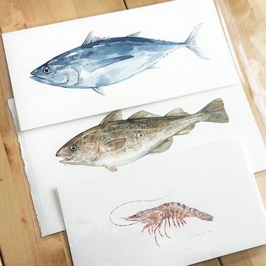 Custom Made Original Fish Watercolor Painting