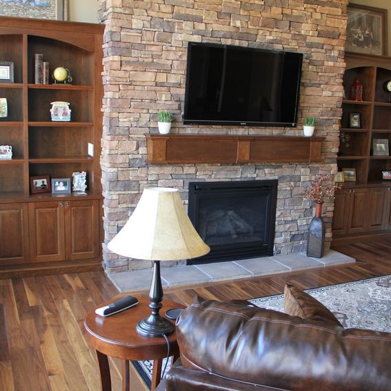 Hand Crafted Built-In Bookcases And Fireplace Mantle by Intelligent ...