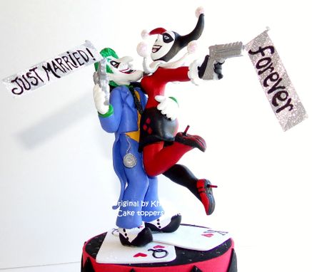 Custom Made The Joker And Harley Quinn Wedding Cake Topper