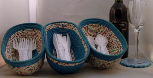 Custom Made Fabric Bowls - Set Of 3 Connected - Serving - Picnic Ware - Gift For Her