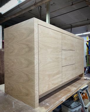 Custom Made White Oak Grain Matched Vanity